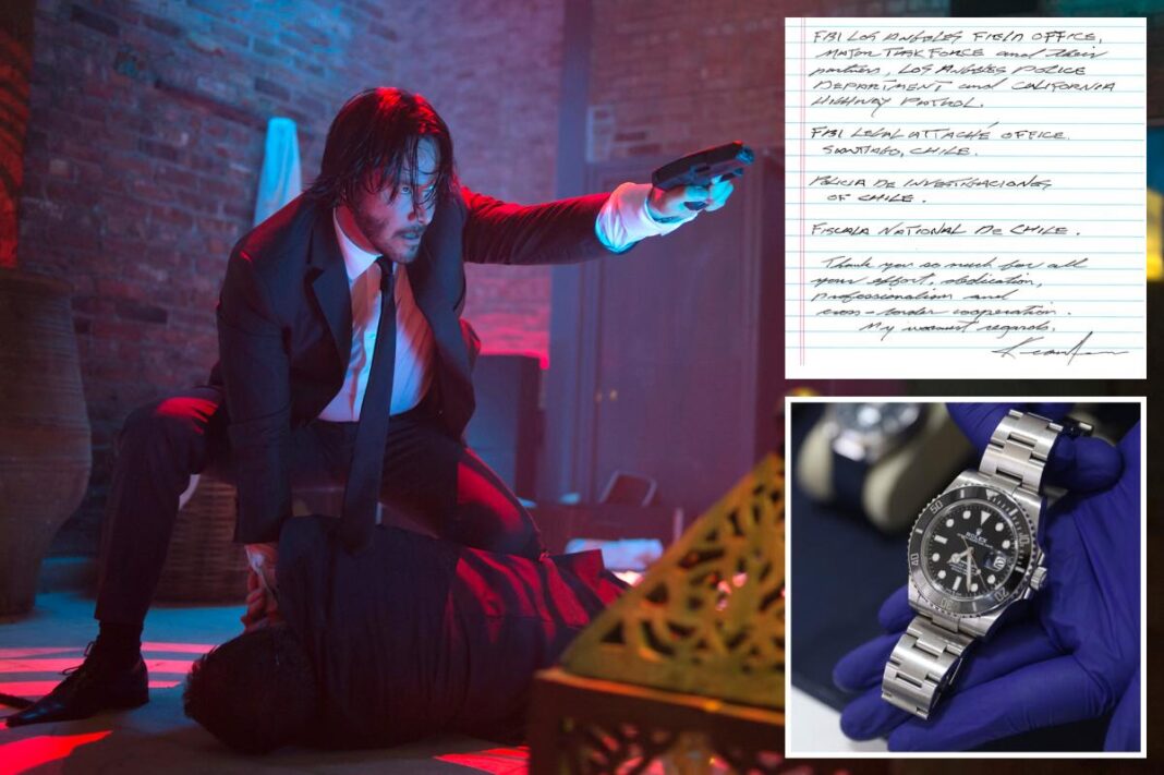 Keanu Reeves’ message as stolen ‘John Wick’ Rolex found in FBI bust