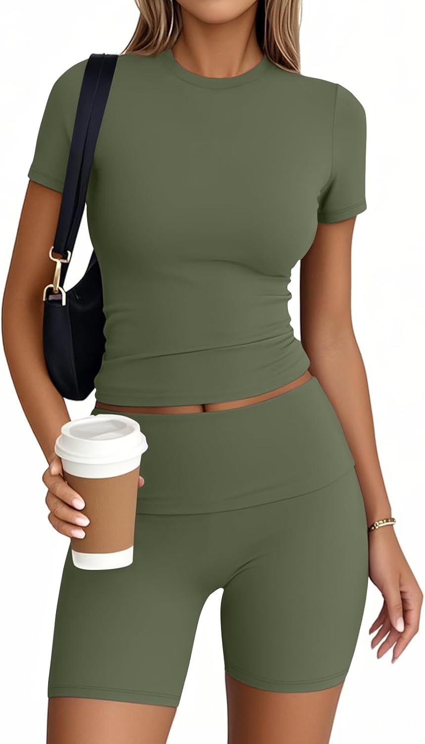 Trendy Queen Womens 2 Piece Workout Sets Short Matching Lounge Sets Summer Clothes Going Out Gym Outfits