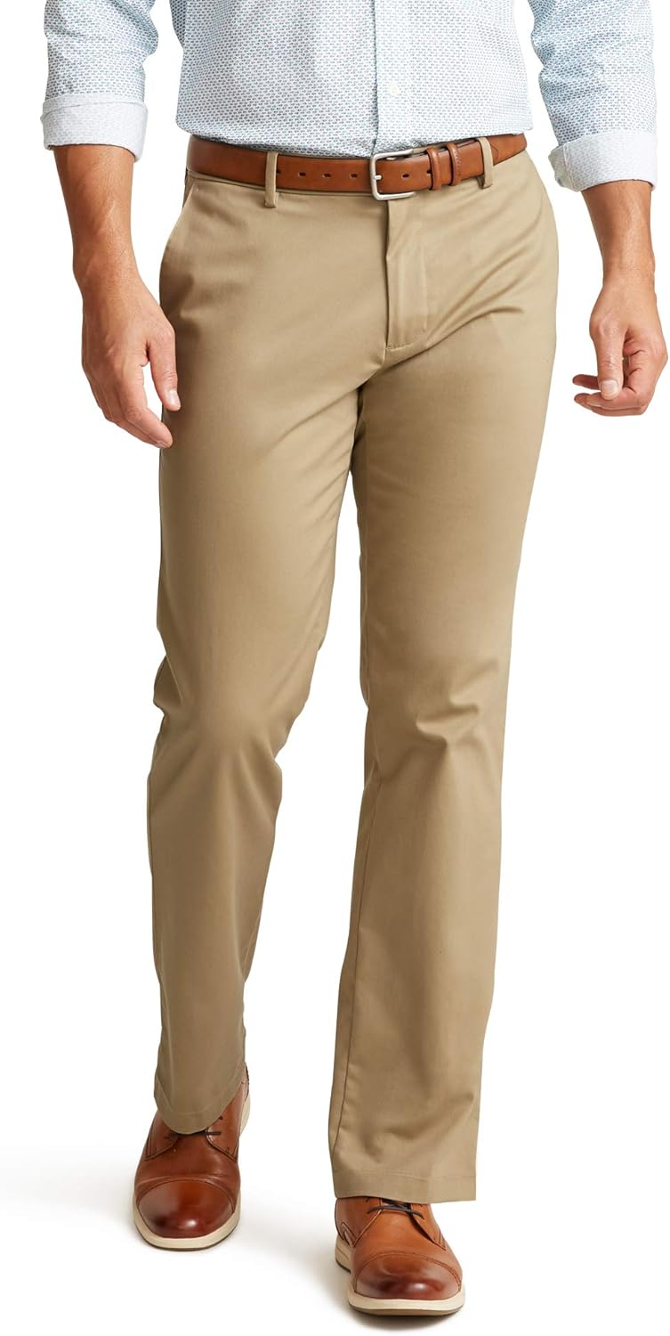 Dockers Mens Straight Fit Signature Lux Cotton Stretch Khaki Pant