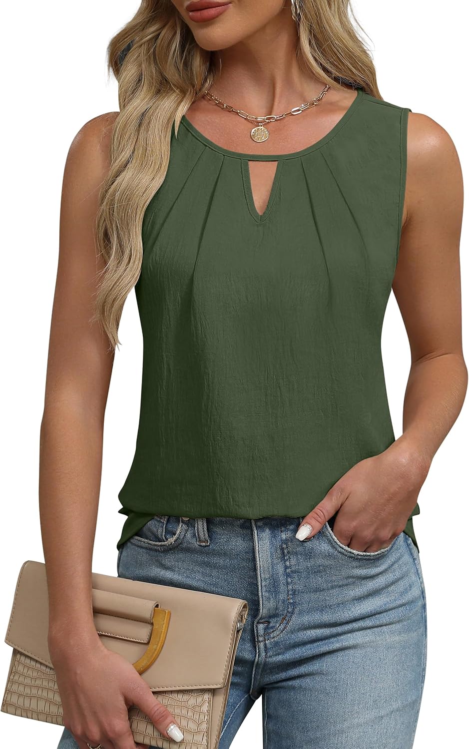 Blooming Jelly Womens Summer Tank Top Sleeveless Business Casual Outfits 2026 Basic Loose Dressy Work Shirt