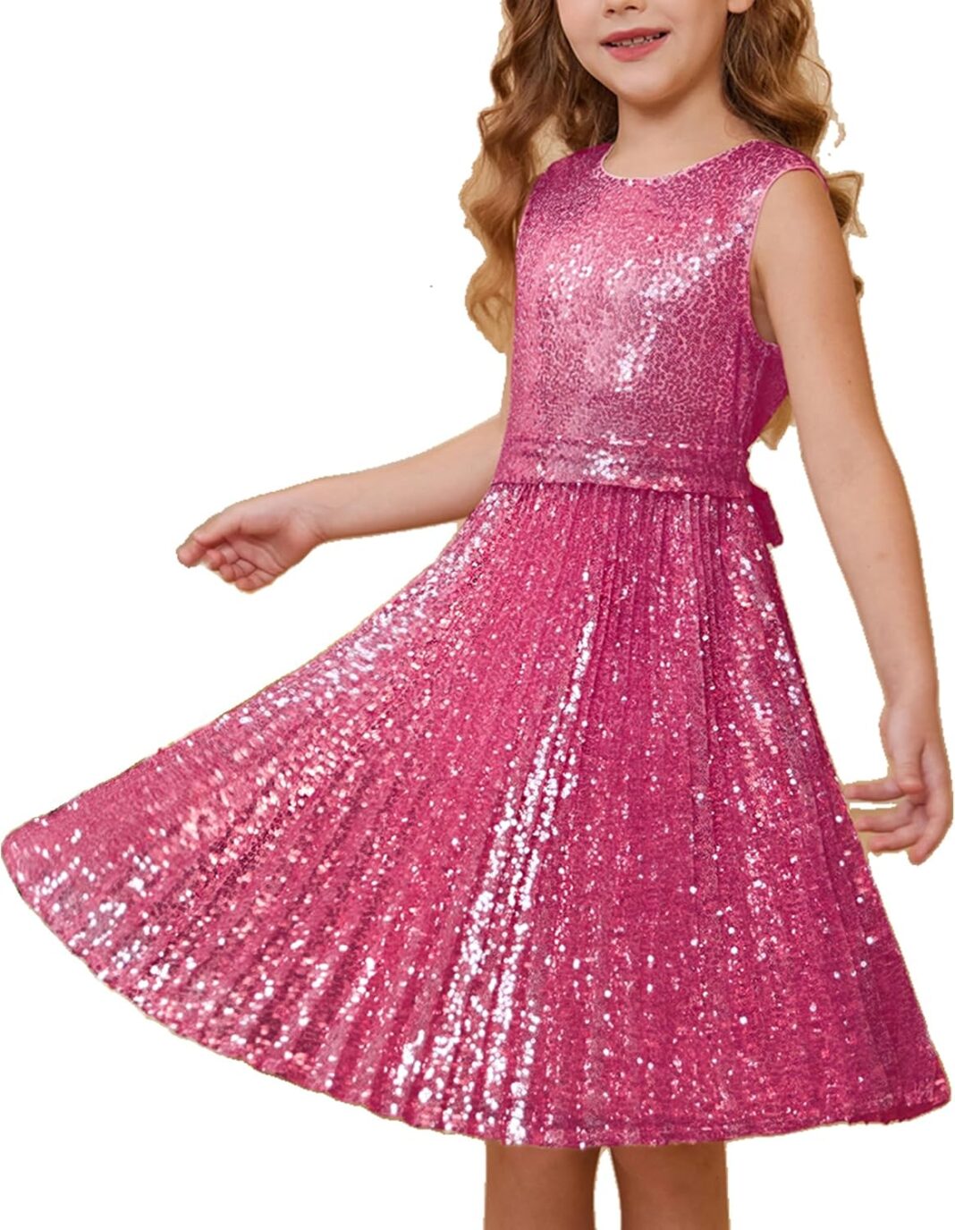 GRACE KARIN Girls Sequin Dress Sleeveless Prom Party Formal Graduations Fancy Tween Girls Dresses Size 5-12