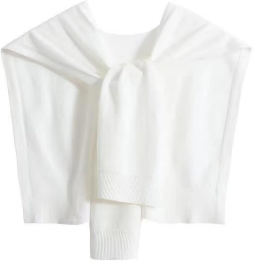 WaJuemy Sweater Shawl Wraps for Women Sweater Knitted Knotted Shawls Travel Casual Scarf Cape Shoulder Tops Fashion Wrap