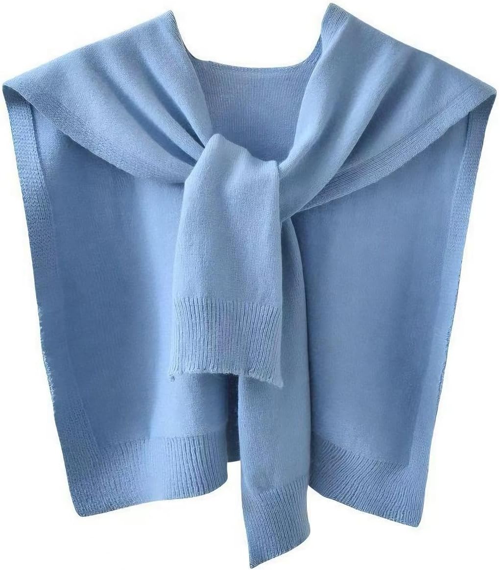 WaJuemy Sweater Shawl Wraps for Women Sweater Knitted Knotted Shawls Travel Casual Scarf Cape Shoulder Tops Fashion Wrap